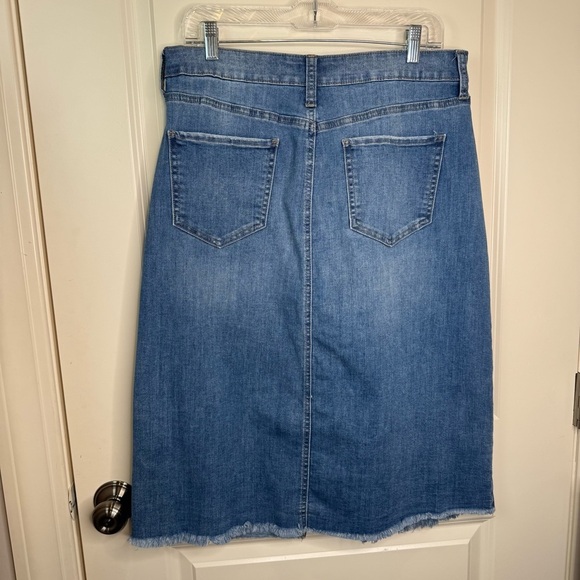 Dark Wash Denim Midi Skirt - Picture 11 of 17